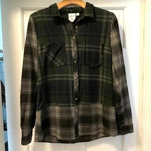 White Crow patchwork flannel shirt